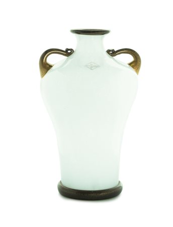 BAROVIER & TOSO VASO PRIMAVERA IN VETRO LATTIMO CON APPLICAZIONI, BAROVIER E...