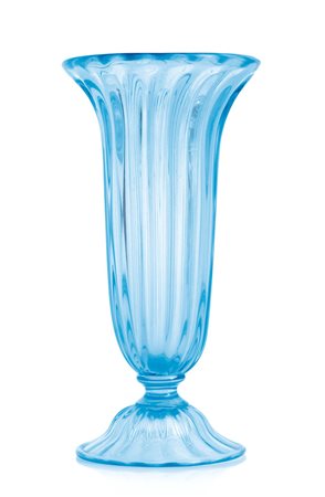 SEGUSO VASO IN VETRO ACQUAMARINA, SEGUSO, ANNI '60, ad alta coppa...