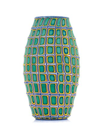 MURANO VASO IN VETRO INCAMICIATO E A MURRINE, MURANO, VETRERIA FRATELLI...