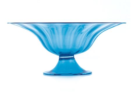 MURANO COPPA IN VETRO, MURANO, A.CAPPELLIN, ANNI '30, azzurra con corpo a...