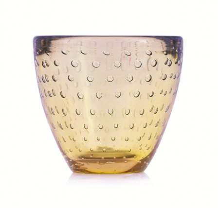 VENINI VASO IN VETRO A BOLLE, VENINI, C.SCARPA, ANNI '40, inclusioni regolari...