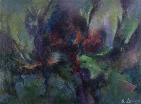 LANARO DINO (Schio 1908 - Milano 1998) "Nel bosco" 1961 Olio su tela cm. H:...