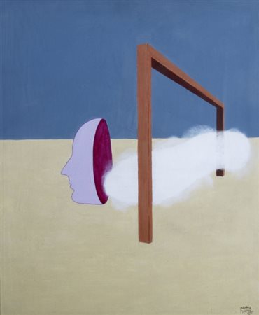 MAURICE HENRI (Cambrai 1907 - Milano 1984) "Gibet" 1934-1974 Olio su tela cm....