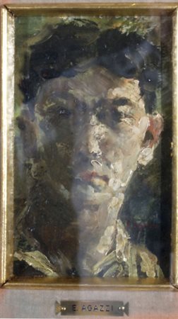 AGAZZI CARLO "Volto" Olio su cartoncino cm. H: 16.00 L: 10.00 Firma in basso...