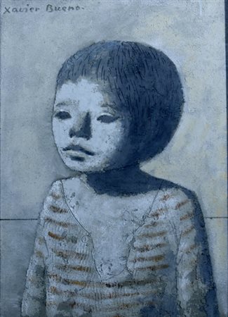 BUENO XAVIER (Vera de Bialasoa 1915 - Fiesole 1979) "Volto di fanciullo" Olio...