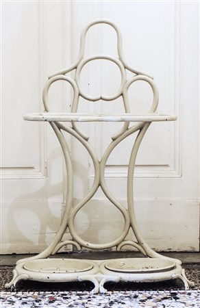 PORTAOMBRELLI IN METALLO LACCATO COLOR CREMA inizio del XX secolo h cm 85,5