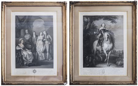 RAFFAELLO MORGHEN (1758-1833) Ritratto di famiglia e Cavaliere due incisioni,...