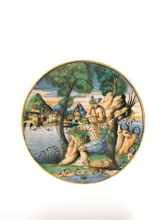 PIATTOPesaro, &ldquo;1553&rdquo;&nbsp;Maiolica decorata a policromia in...