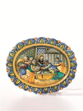 TAGLIERE DA IMPAGLIATAUrbino, bottega Fontana, 1540-1550 circa&nbsp;Maiolica...