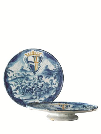 DUE ALZATESavona, manifattura Salamone, Bartolomeo Guidobono (?), post...