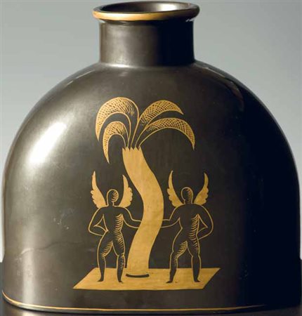 Gio Ponti per Richard Ginori San Cristoforo. Vaso in porcellana “nera e...