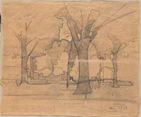 Llewellyn Lloyd Livorno 1879 – Firenze 1949 Giardino, 1947 matita su carta,...