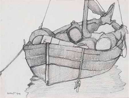 Llewellyn Lloyd Livorno 1879 – Firenze 1949 Barca, 1908 matita su carta, cm...