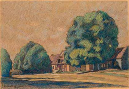 Benvenuto Benvenuti Livorno 1881 – Antignano 1959 Paesaggio pastello su...