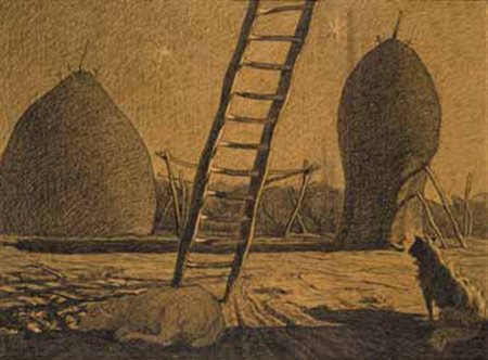 Benvenuto Benvenuti Livorno 1881 – Antignano 1959 Il cane e la scala...