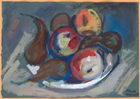 Primo Conti Firenze 1900 – Fiesole 1988 Natura morta con mele e pere, 1939...