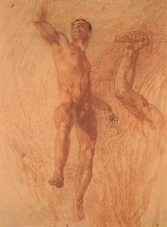 Plinio Nomellini Livorno 1866 – Firenze 1943 Studio di nudo sanguigna su...