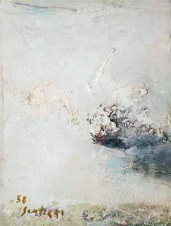 Sergio Scatizzi Gragnano 1918 – Firenze 2009 Natura, 1958 olio su cartone, cm...