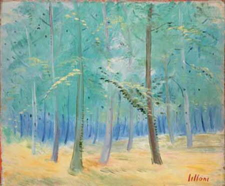 Umberto Lilloni Milano 1898 – 1980 Bosco, 1968 olio su tela, cm 45x55....