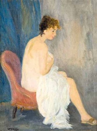 Renato Vernizzi Parma 1904 – Milano 1972 Piccolo nudo con drappo bianco,...