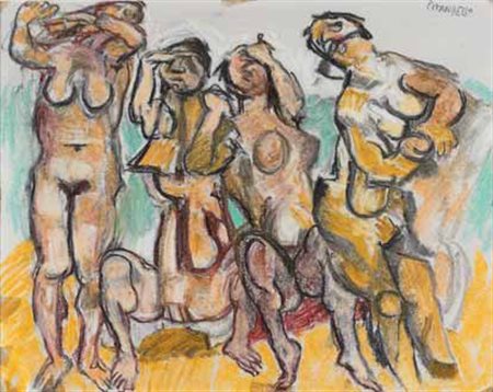 Fausto Pirandello Roma 1899 – 1975 Senza titolo pastelli su carta, cm...