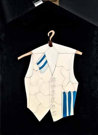 Ugo Nespolo Mosso 1941 Museum, 1973 acrilico su legni, cm 123x89,3. Firmato...