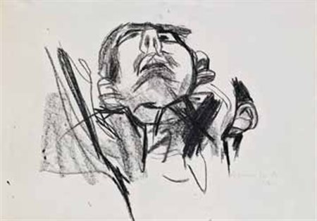 Giuseppe Guerreschi Milano 1929 - Nizza 1985 Volto maschile, 1961 matita...