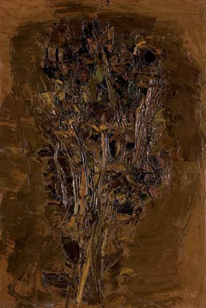 Ennio Morlotti Lecco 1910 – Milano 1992 Fiori (Mazzo di girasoli), 1958 olio...