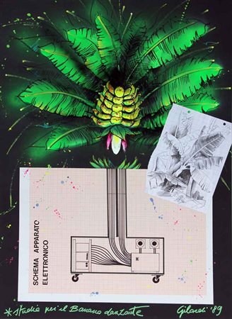 Piero GILARDI Torino 1942 Studio per il Banano danzante, 1989 collage e...