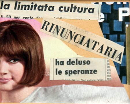 Lamberto PIGNOTTI Firenze 1926 La limitata cultura, 1967 collage su cartone...