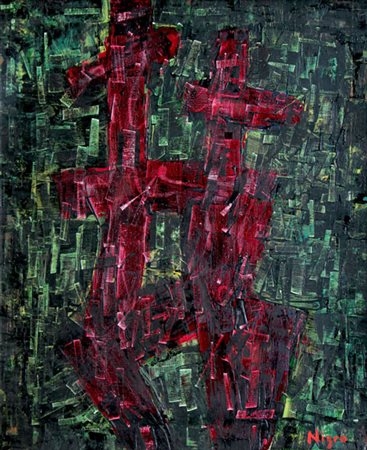 Mario NIGRO Pistoia 1917 - Livorno 1992 Senza titolo, 1960 tempera murale su...