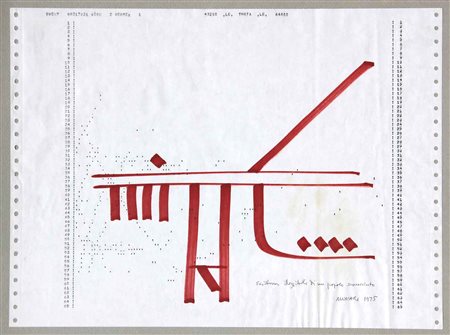 Bruno MUNARI Milano 1907-1998 Scrittura illeggibile di un popolo sconosciuto,...