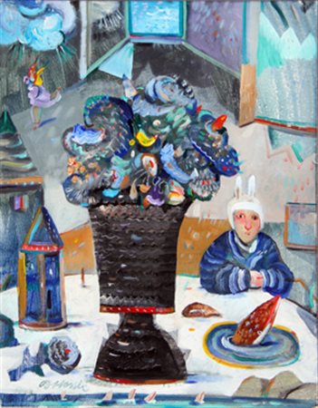 Antonio POSSENTI Lucca 1932 Fiori, 1989 olio su tela / oil on canvas cm....