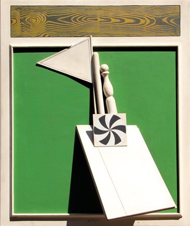 Lucio DEL PEZZO Napoli 1933 Fondo verde, 1964 tecnica mista su tavola mixed...