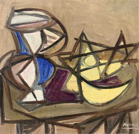 Ennio MORLOTTI Lecco 1910 - Milano 1992 Natura morta, 1948 olio su tela oil...