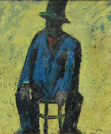 Mario SIRONI Tempio Pausania 1885 - Milano 1961 Il bevitore, 1930 olio su...