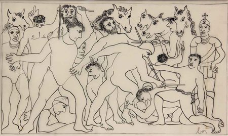 Enrico BAJ Milano 1924 - Vergiate 2003 Senza titolo china su acetato / ink on...