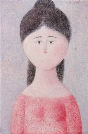 Antonio BUENO Berlino 1918 - Firenze 1984 Fanciulla in rosa, 1973 olio su...
