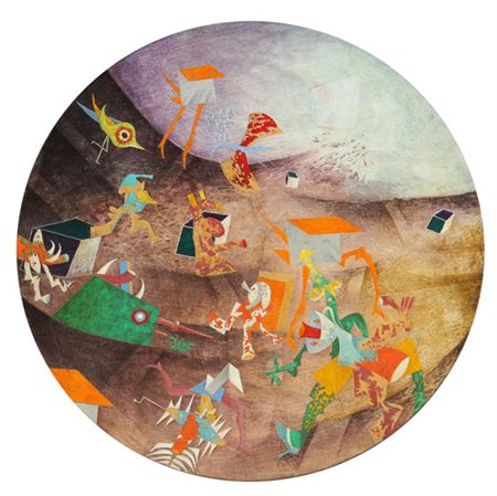 Emilio TADINI Milano 1927-2002 Viene l’uomo del ghiaccio, 1964/1965 olio su...