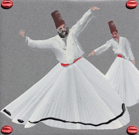 Aldo MONDINO Torino 1938-2005 Turcata, 2002 tecnica mista su linoleum / mixed...