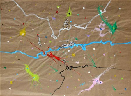 Agenore FABBRI Barba 1911 - Savona 1998 Senza titolo tecnica mista su carta...