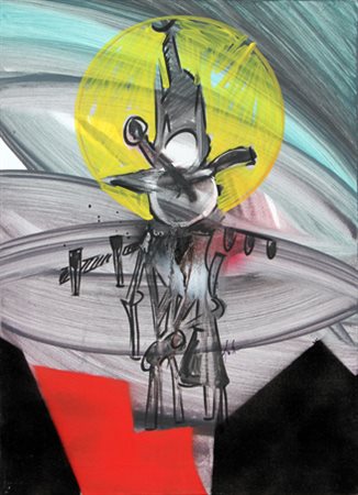 Sergio DANGELO Milano 1932 Il rotto sole di Orfeo, 2000/2005 tecnica mista su...