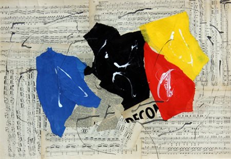 Arturo CARMASSI Lucca 1925 Senza titolo, 1981 collage e tecnica mista su...