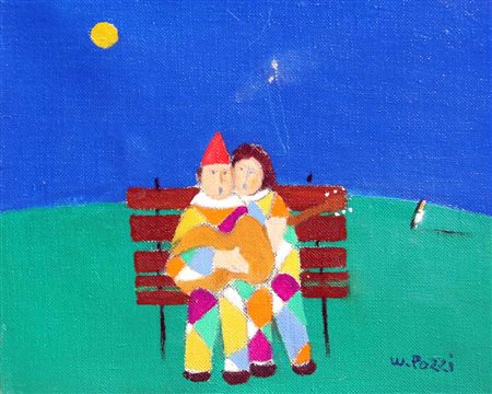 Walter POZZI Bergamo 1911 - Milano 1989 Innamorati olio su tela / oil on...