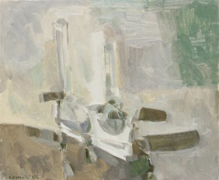 Sergio ROMITI Bologna 1928 - Bologna 2000 Senza titolo, 1954 olio su tela /...