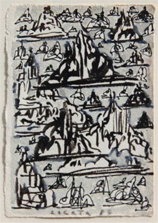 Riccardo LICATA Torino 1929 - Venezia 2014 Senza titolo, 1983 tecnica mista...