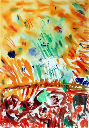 Antonio CORPORA Tunisi 1909 - Roma 2004 Arabesco acquarello su cartoncino /...