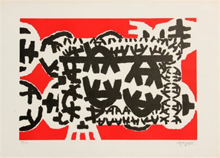 Giuseppe CAPOGROSSI Roma 1900-1972 Senza titolo litografia a colori colour...