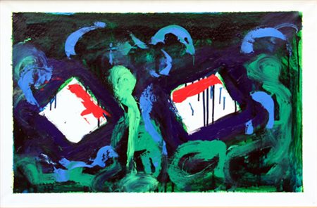 Mario SCHIFANO Homs 1934 - Roma 1998 Senza titolo, 1990 smalto e acrilico su...