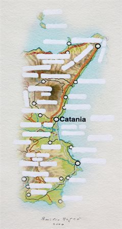 Emilio ISGRO’ Barcellona Pozzo di Gotto 1937 Verso Catania, 2000 tecnica...